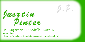 jusztin pinter business card